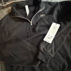 ALO Yoga Womens Zip-Up Black Sweater